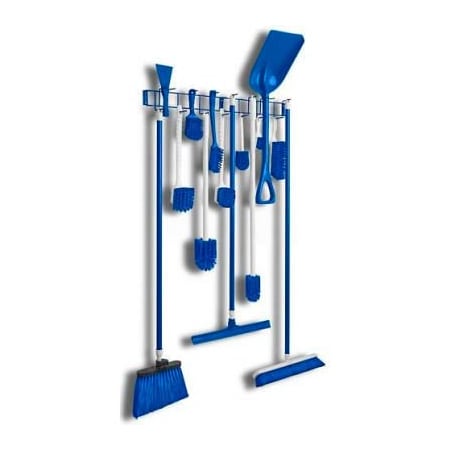 Horizon Mfg Horizon Manufacturing Utility/Sanitation Hook Rack, Blue, 36-3/8", 16 Hooks - 4054 4054